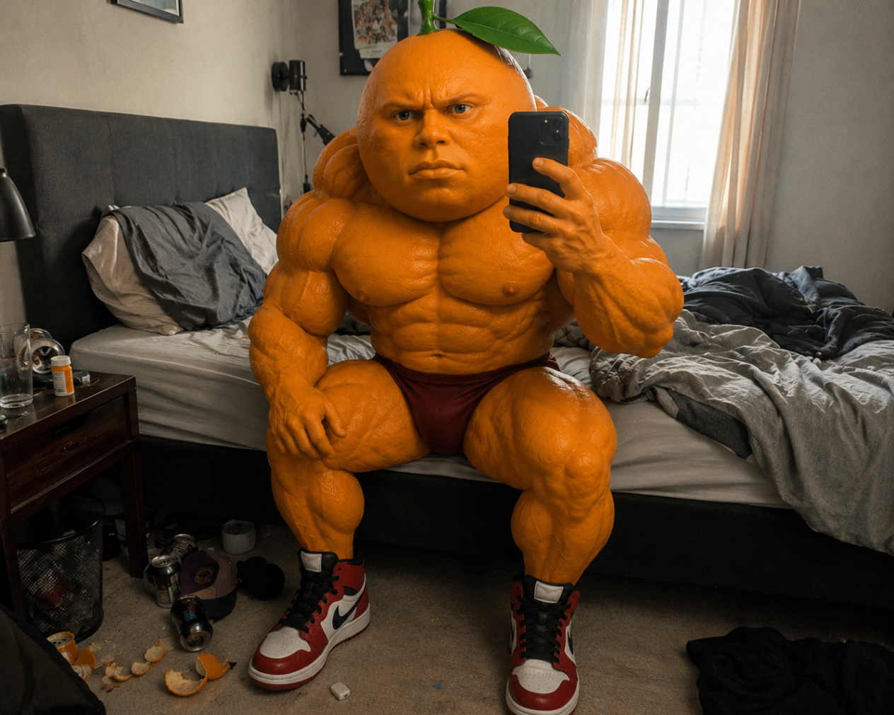 Udin bedroom mirror check after a fully deranged session