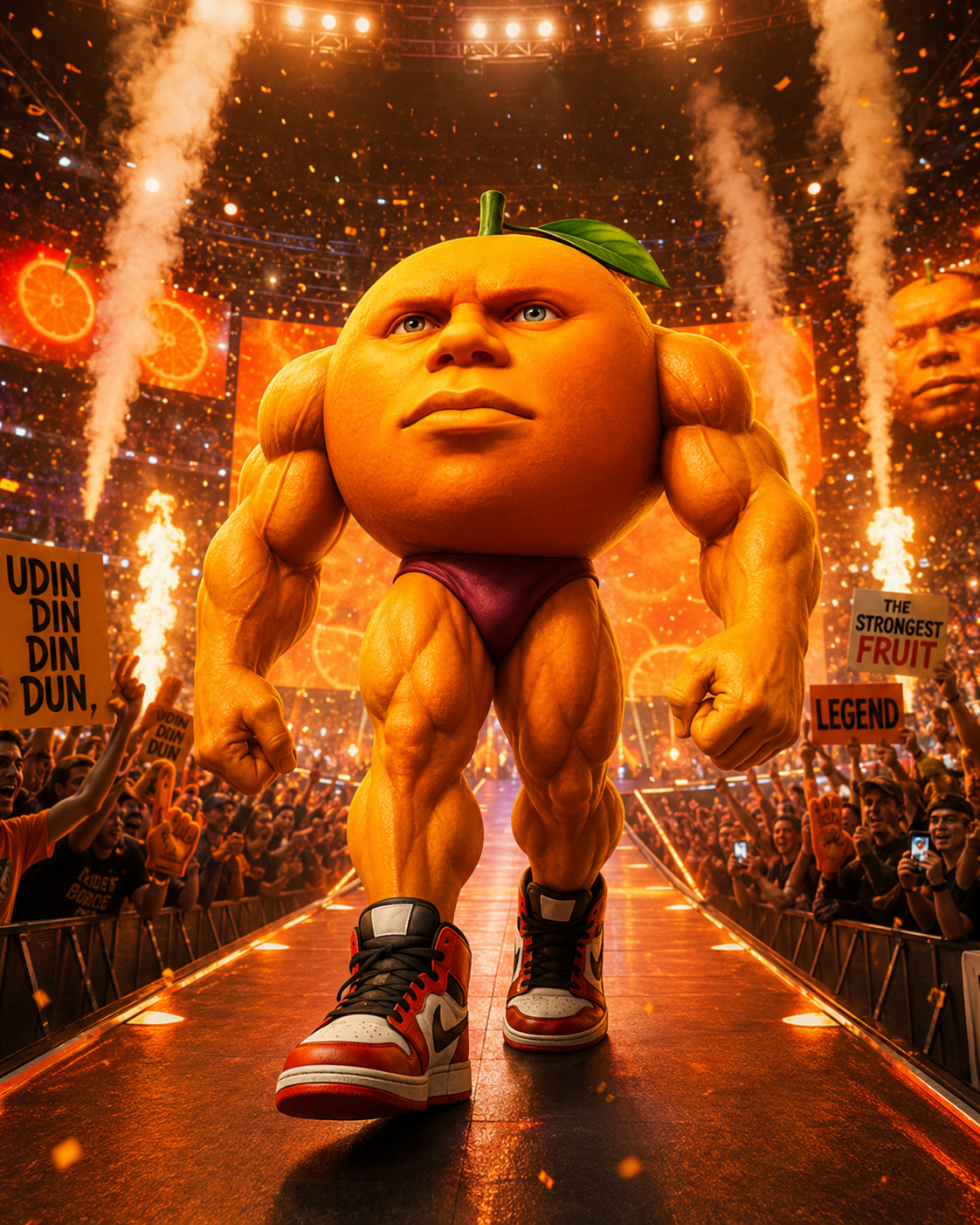 Udin walking the runway as the strongest fruit